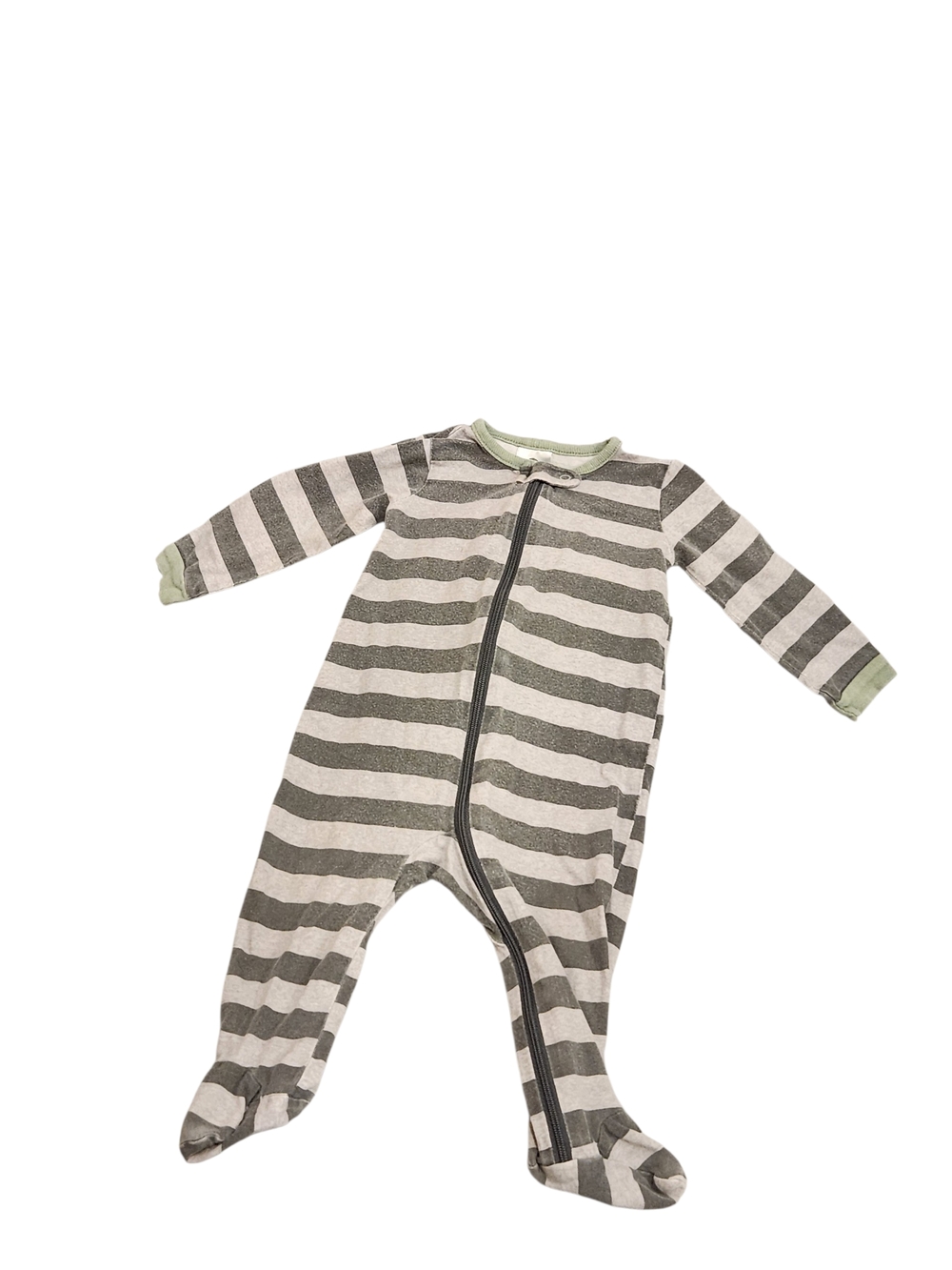 3-6 Month Gerber Gray Striped Footed One-Piece